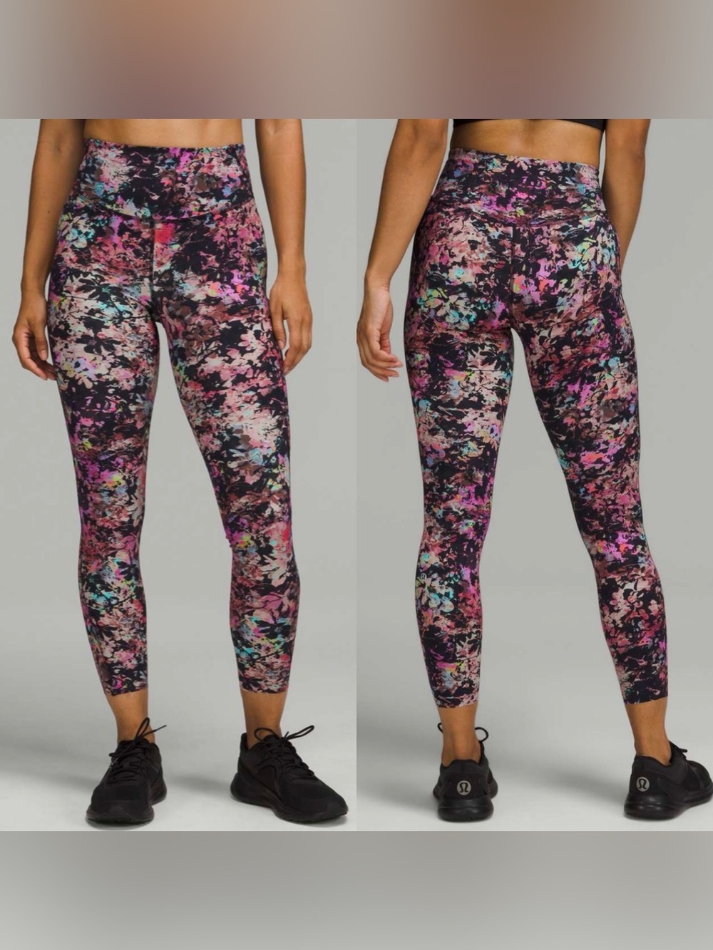 Lululemon Base Pace High Rise Tight 25” in Stencil Blossom Red Multi 4 - Picture 1 of 6